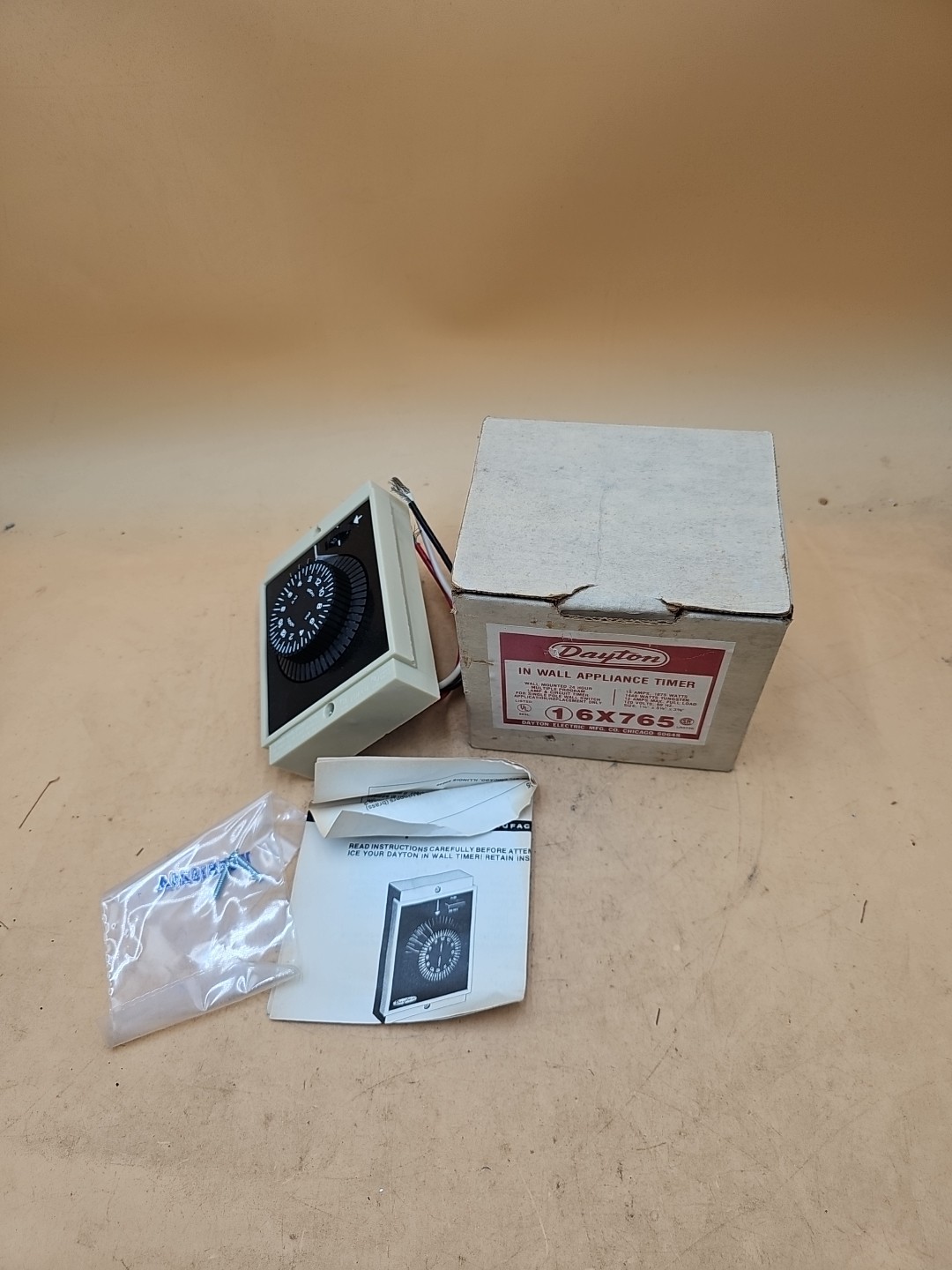 Vintage Dayton 6X765 In Wall Appliance Timer 24 Hour Multiple Program