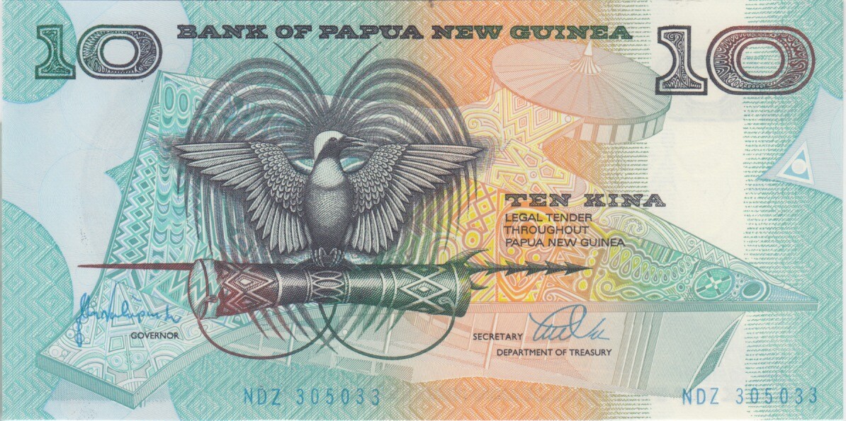 Papua New Guinea banknote P.9e 10 Kina sig Volupindi- Vele UNC  We Combine  2001