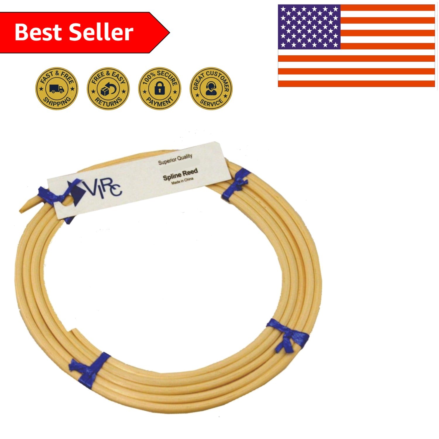 Versatile 6ft Reed Spline for 1/4" Grooves - Perfect for Your Furniture Projects