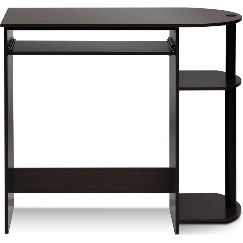 Wood Computer Desk W/ Keyboard Tray Stylish Compact Durable Office Gaming Setup