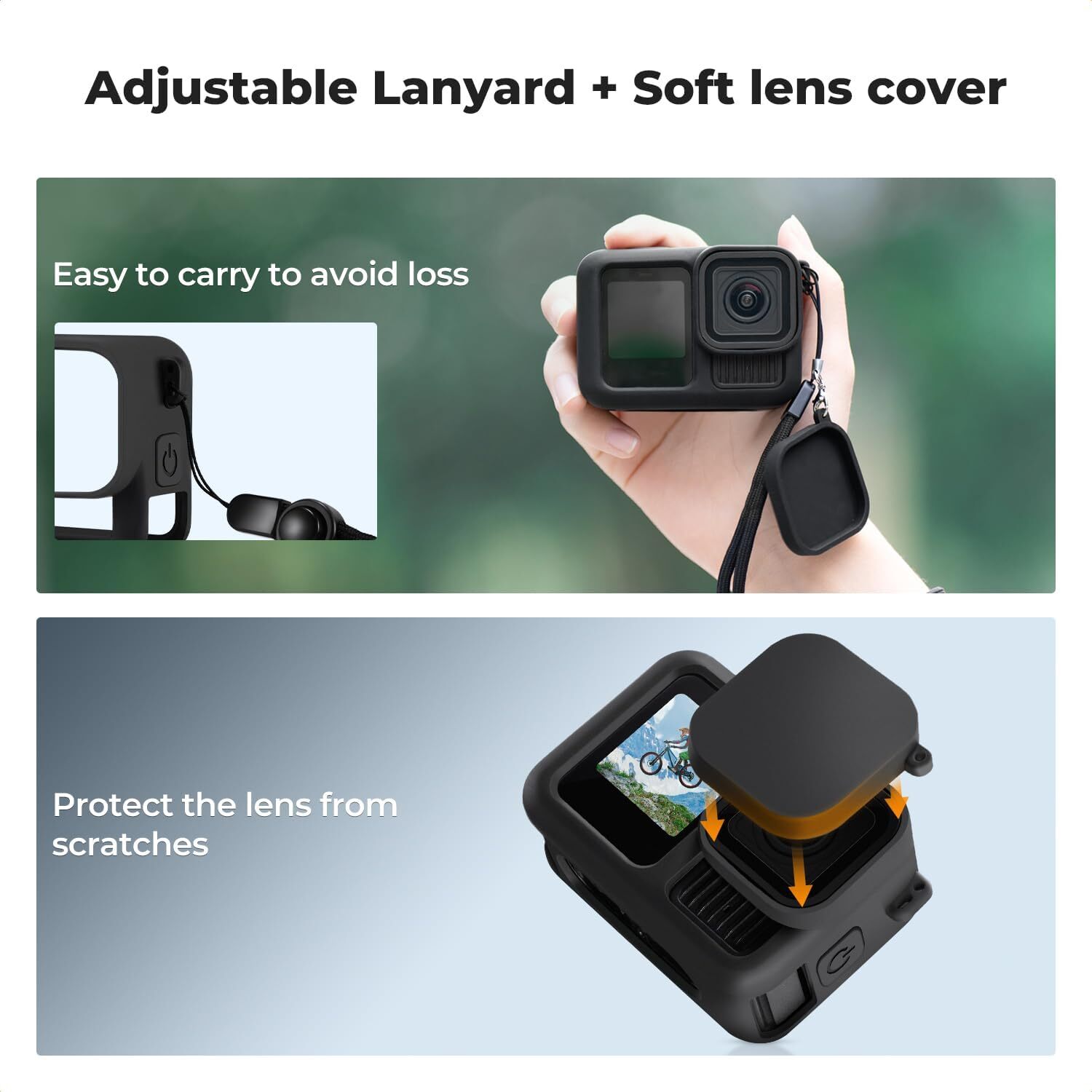 K&F Concept Silicone Protective Case Set Screen Protector for GOPRO Hero 13