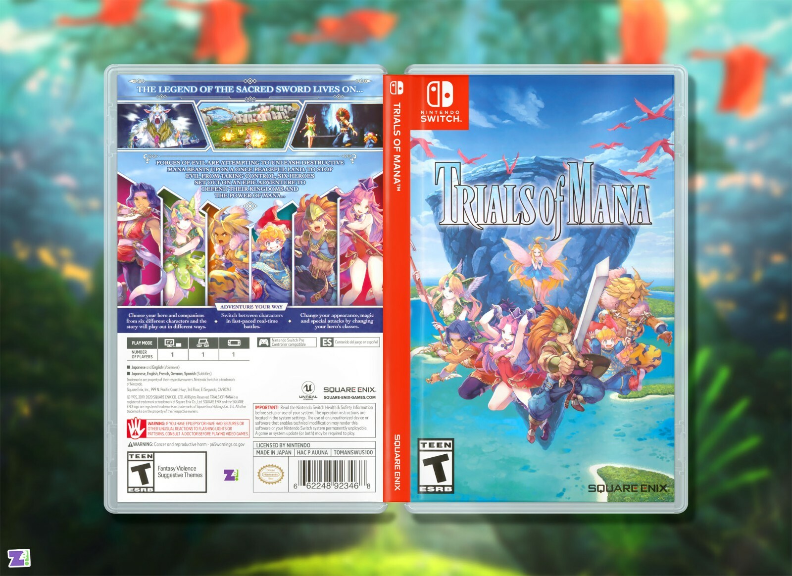 Trials of Mana Replacement Case: Double-sided Premium Insert for Nintendo Switch