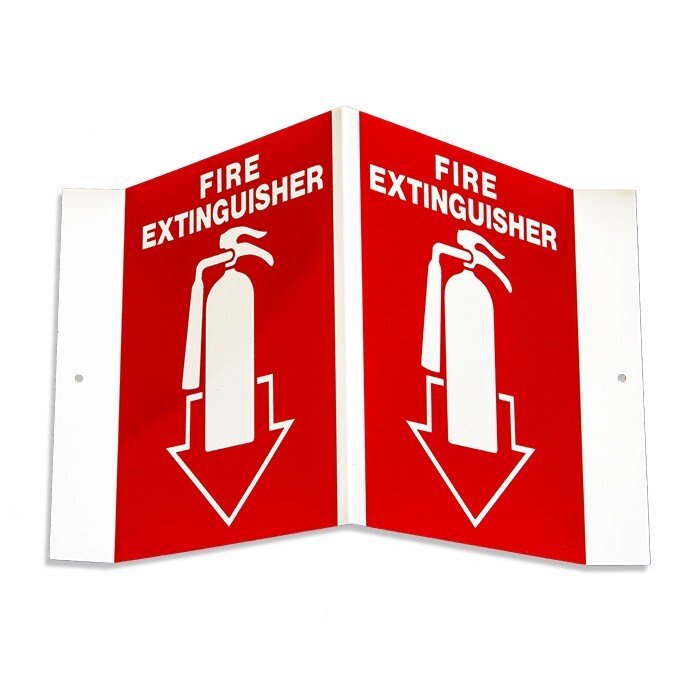 🎯 5 X 6 (3-D) RIGID PLASTIC TRIANGLE FIRE EXTINGUISHER SIGN (A.D.A) COMPLIANT