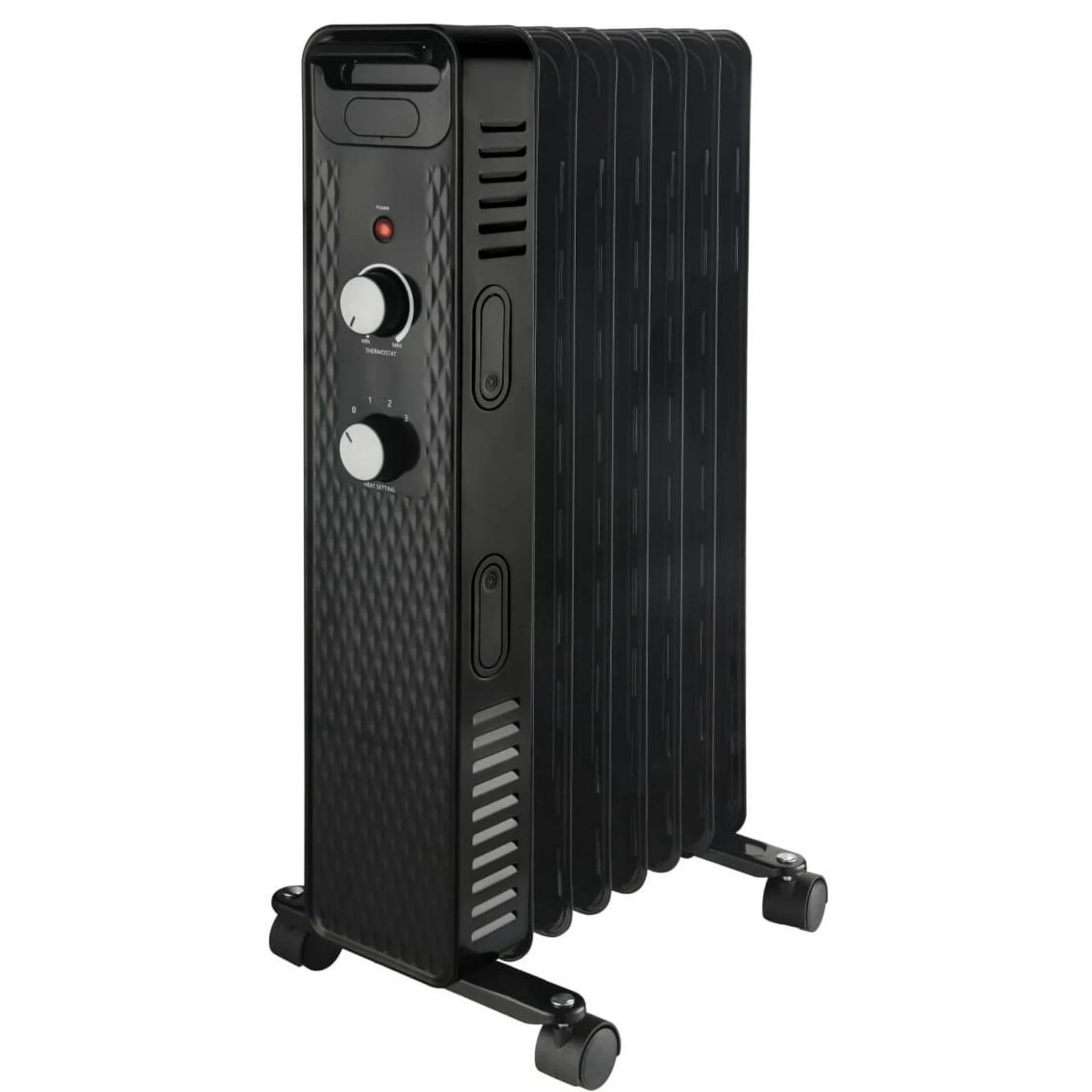 1500W Mainstays Mechanical Oil Filled Electric Radiator Heater Black Open Box