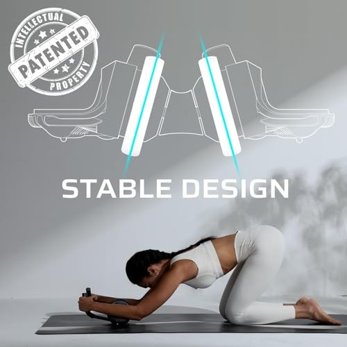 Fitness Ab Roller Wheel with Elbow Support Abdominal Trainer Roller Grey