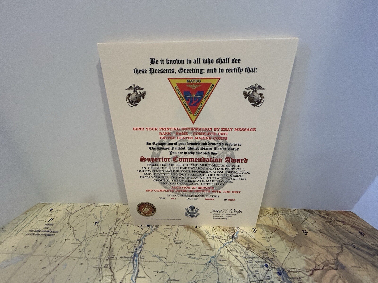U.S.M.C. / AVIATION TRAINING SUPPORT GROUP 22 - SUPERIOR COMMENDATION AWARD