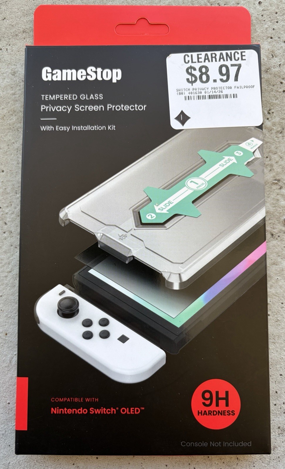 GAMESTOP TEMPERED GLASS SCREEN PROTECTOR FOR NINTENDO SWITCH OLED – NEW