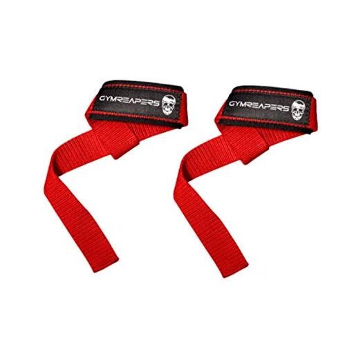 Lifting Wrist Straps for Weightlifting, Bodybuilding, Powerlifting, Red