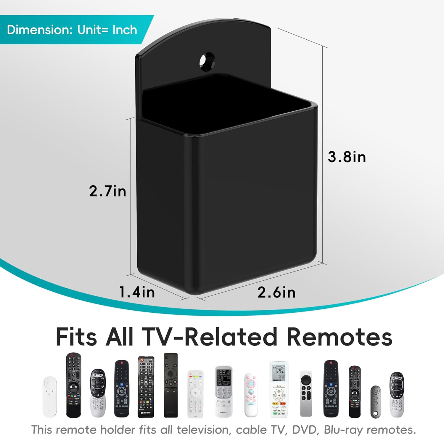2-Pack Wall-Mounted Remote Control Holder and Organizer for Home and Office