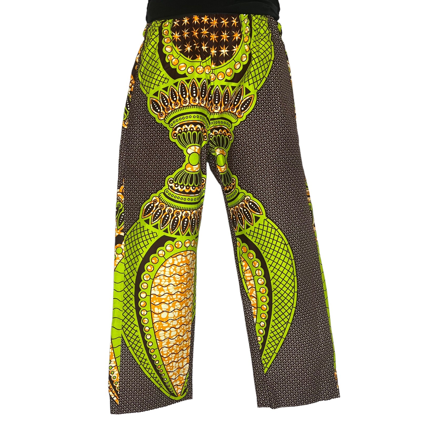 Ankara, Print Girl, Green Design Pants