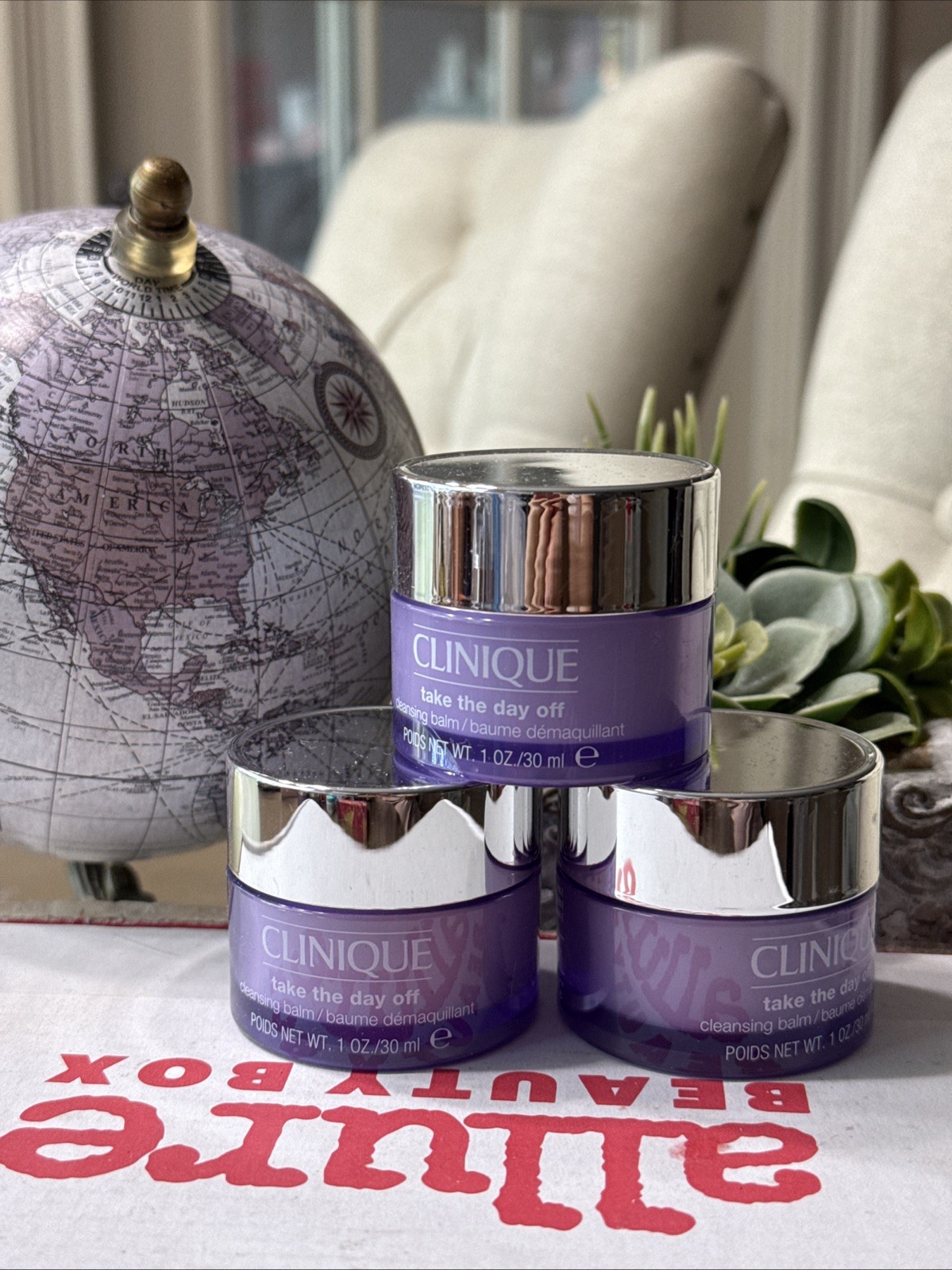3.0 oz Clinique Take The Day Off Cleansing Balm (1oz Each X3) Travel Size F3