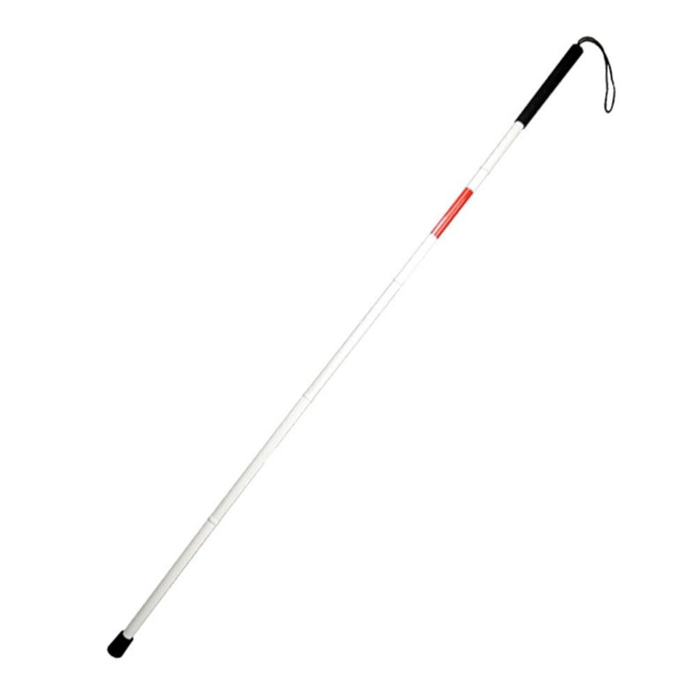 Folding Aluminum Blind Cane Reflective Red 4 Sections Walking Stick