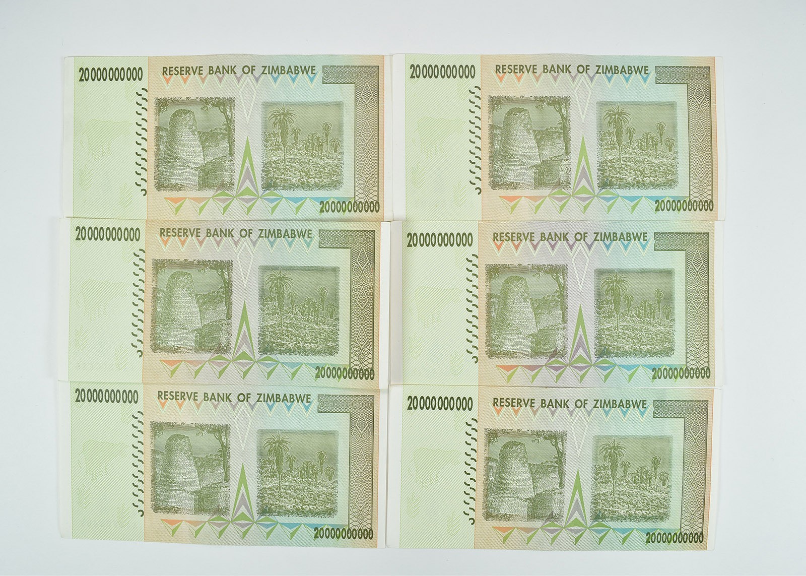 2008 Zimbabwe 20 Billion Dollars Reserve Note