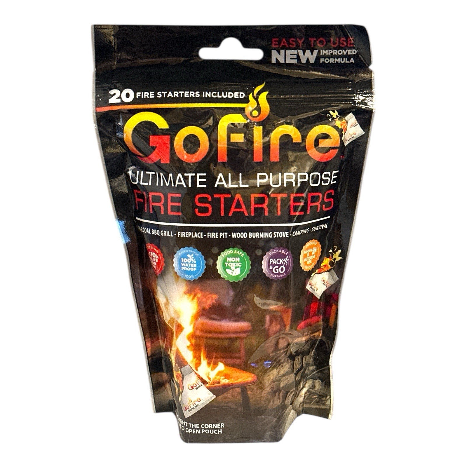 GoFire Ultimate All Purpose Fire Starters Start Indoor / Outdoor (20 Pack) NEW!!