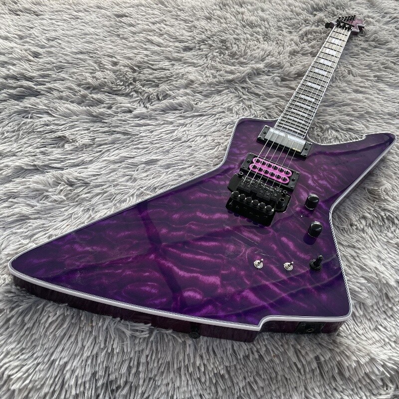 Expl Electric Guitar Purple Tremolo Bridge Rosewood Fretboard Free Shipping