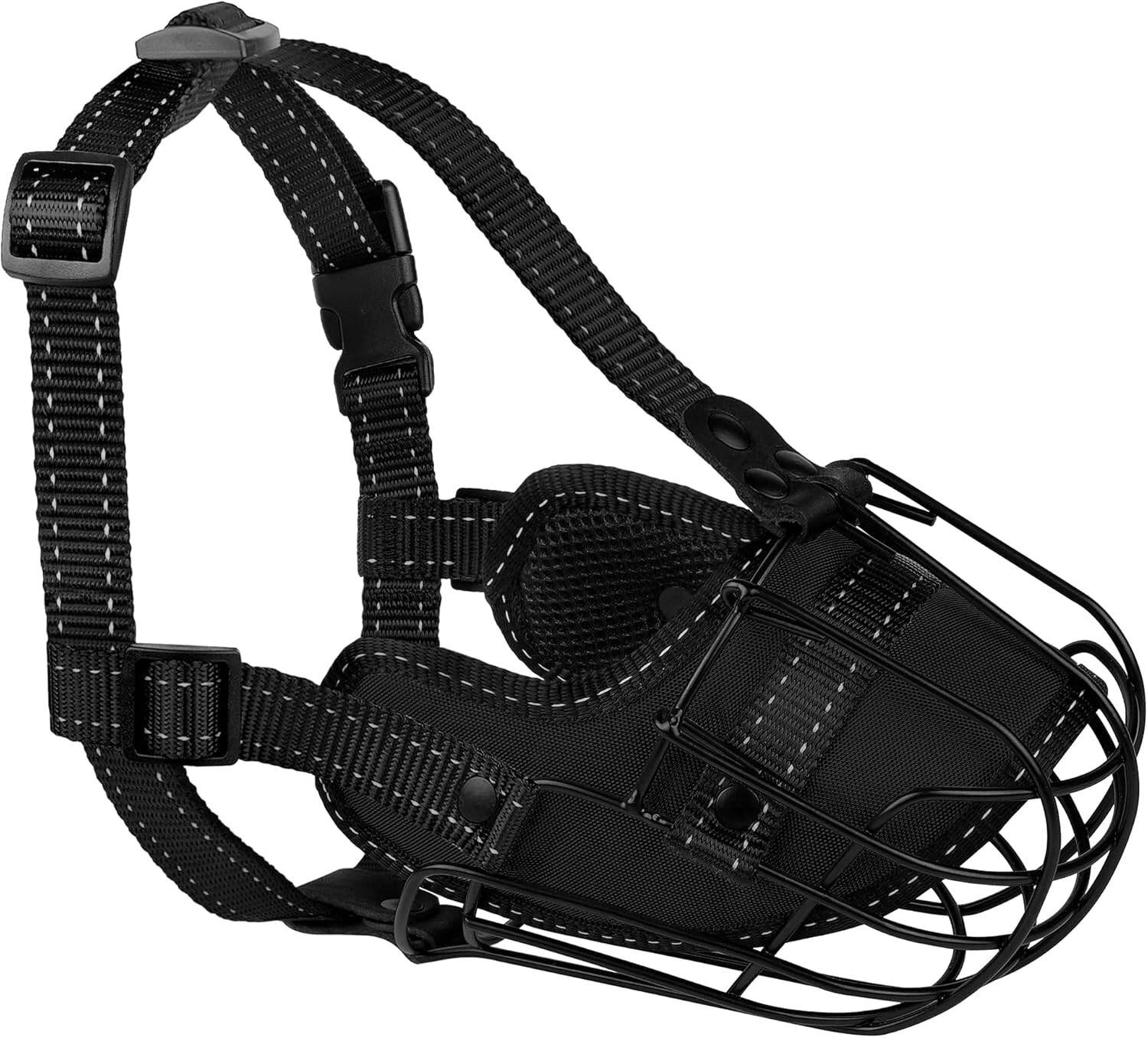 Pitbull Dog Muzzle Reflective Metal Mask Secure Wire Basket Muzzle for Large ...