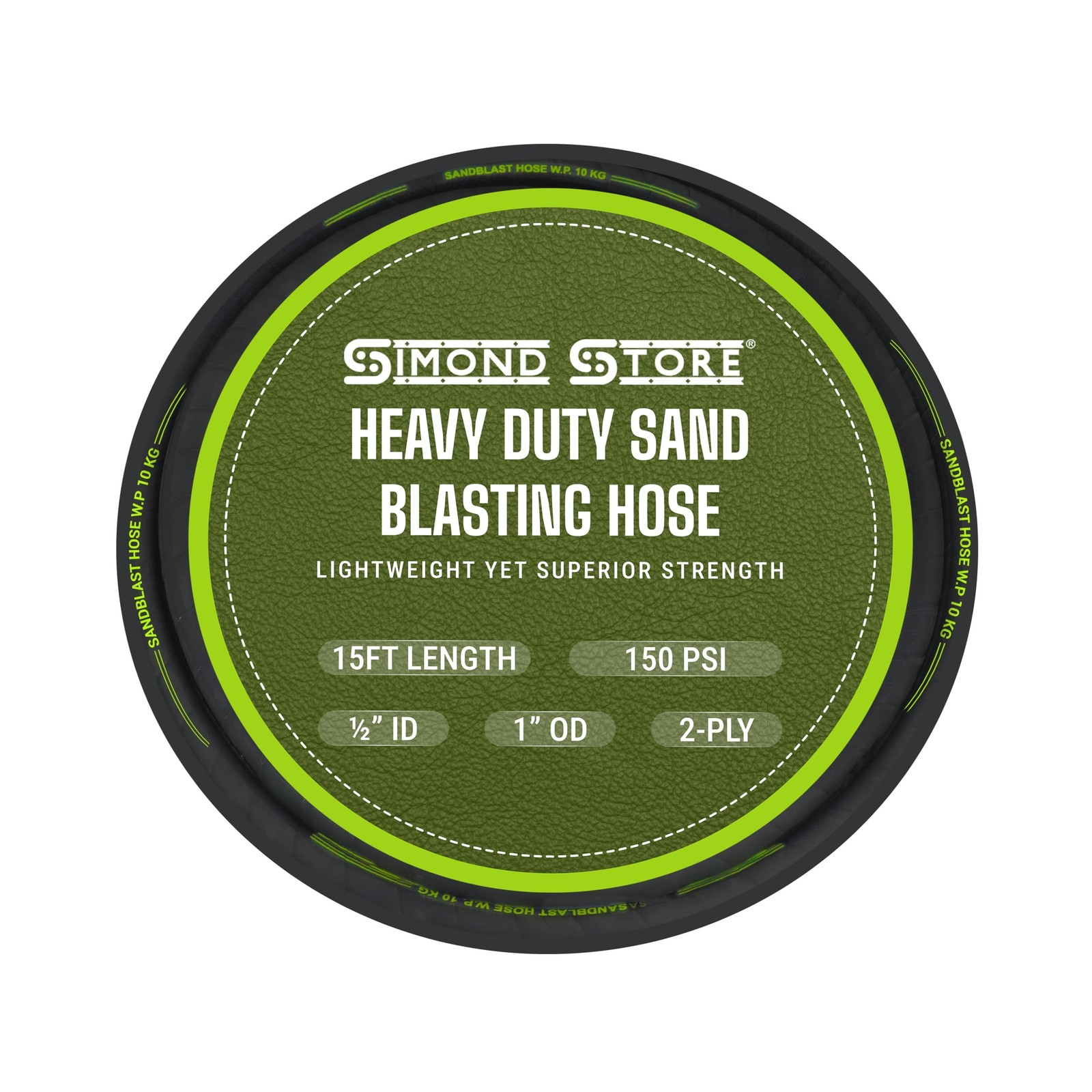 Heavy-Duty Sandblasting Hose 1/2" ID x 1" OD x 15 FT | High-Pressure Abrasive...