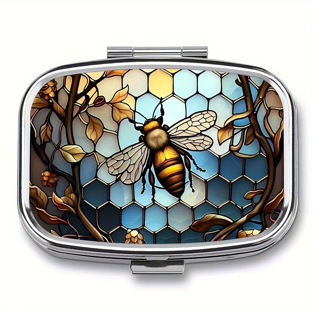 Small Metal Pill Box Travel Case Jewelry Organizer Cute Colorful Medicine Holder