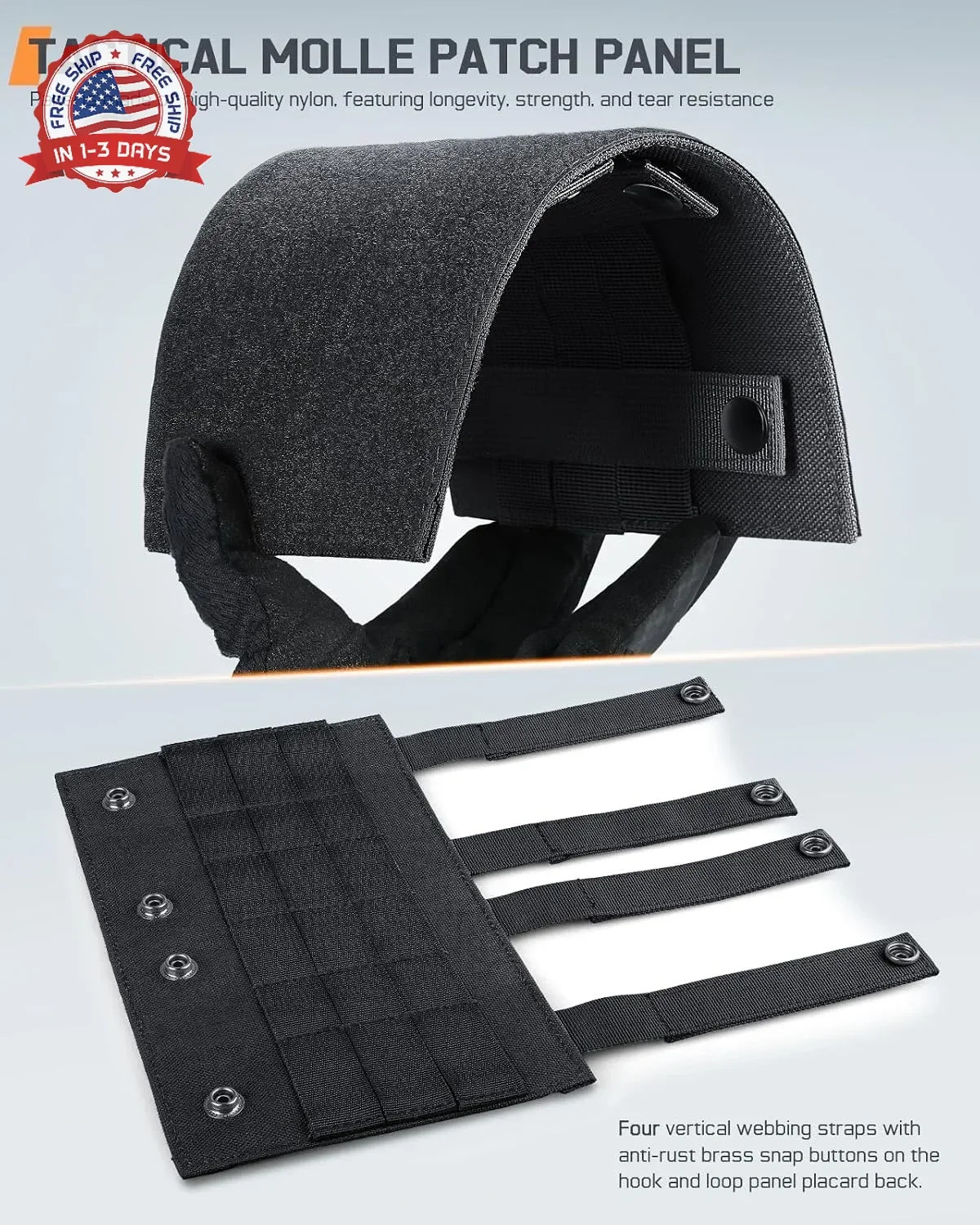 Molle Loop Panel for Tactical Backpack Plate Carrier 1Pcs, Large | 10,2x5,9" Mil
