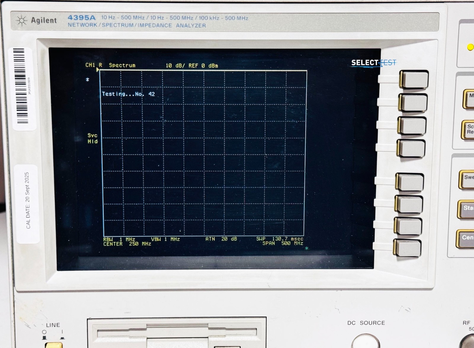 AGILENT (HP) 4395A SPECTRUM / NETWORK ANALYZER W/OPTIONS 1D6 & 010 (REF.: 609R)
