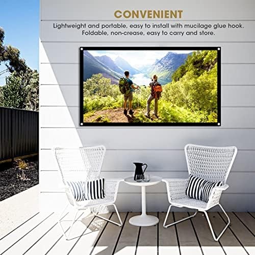 Portable Projector Screen,40 Inch 16:9 Thicken White Polyester Foldable Non-C...