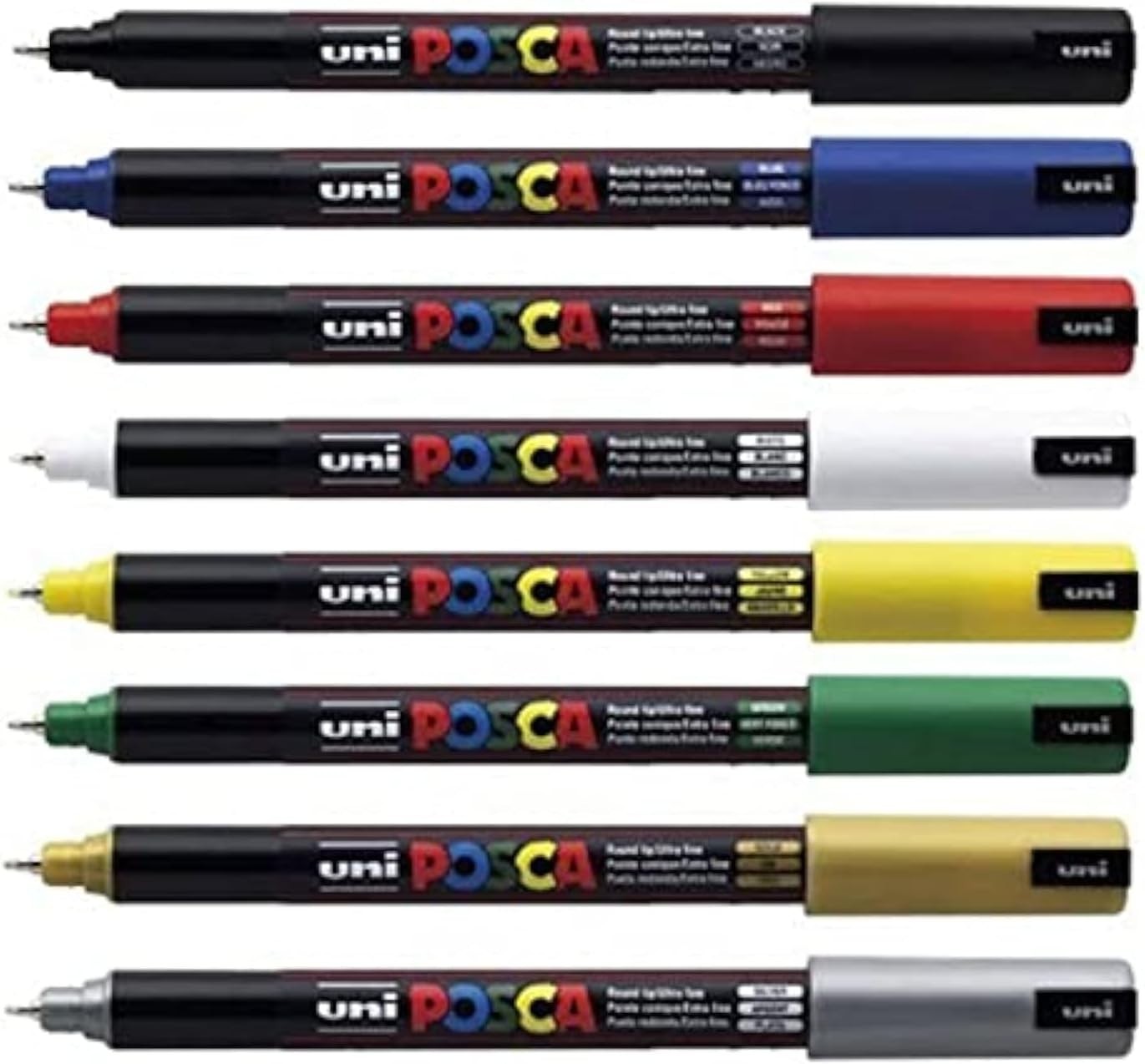 Uniball POSCA PC-1MR Ultra Fine Marker Pens THE SET OF 8 BEST SELLERS Free Shipp