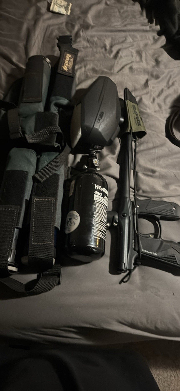 Empire Mini GS Paintball Marker Gun Dust Black W/ Hopper Air Tank and Extras