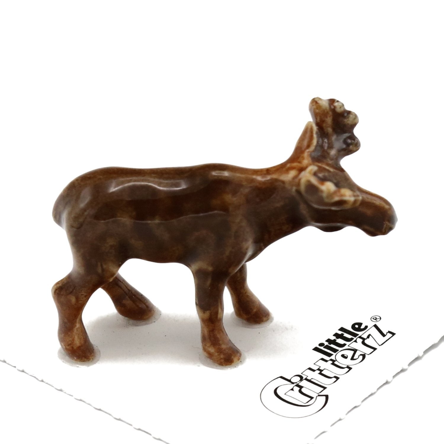 Little Critterz Young Moose "Nomad" Animal - Miniature Porcelain Figurine