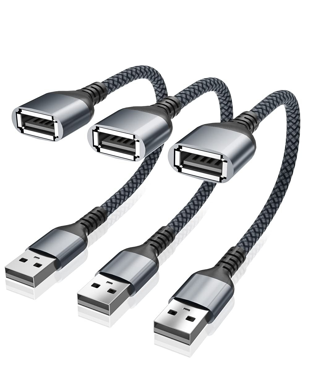 USB Data Blocker Adapter 3-Pack,Charge Only Type-A Cable,Data Blocking Gray