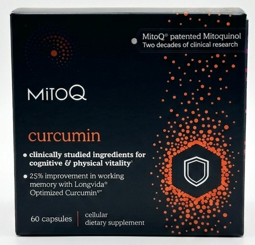 MitoQ Curcumin Advanced CoQ10 Antioxidant - 60 Caps Exp Date 04/2027