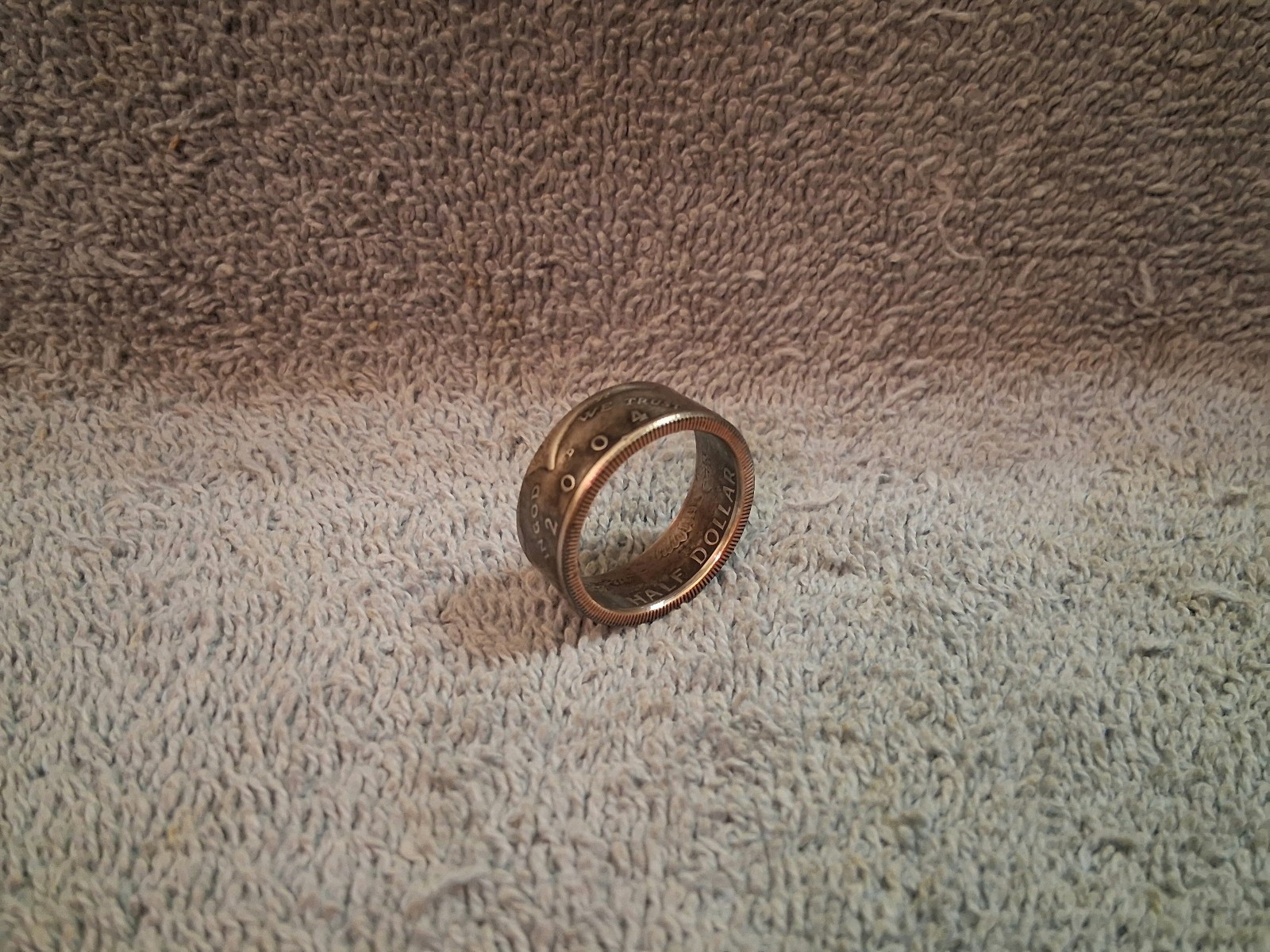2004 Kennedy Half Dollars  size 12   coin ring  handmade mixed metals (A)