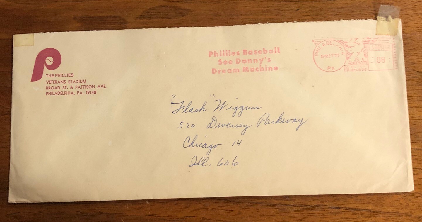 1973 Philadelphia Phillies Baseball Club Team Envelope - No Letterhead