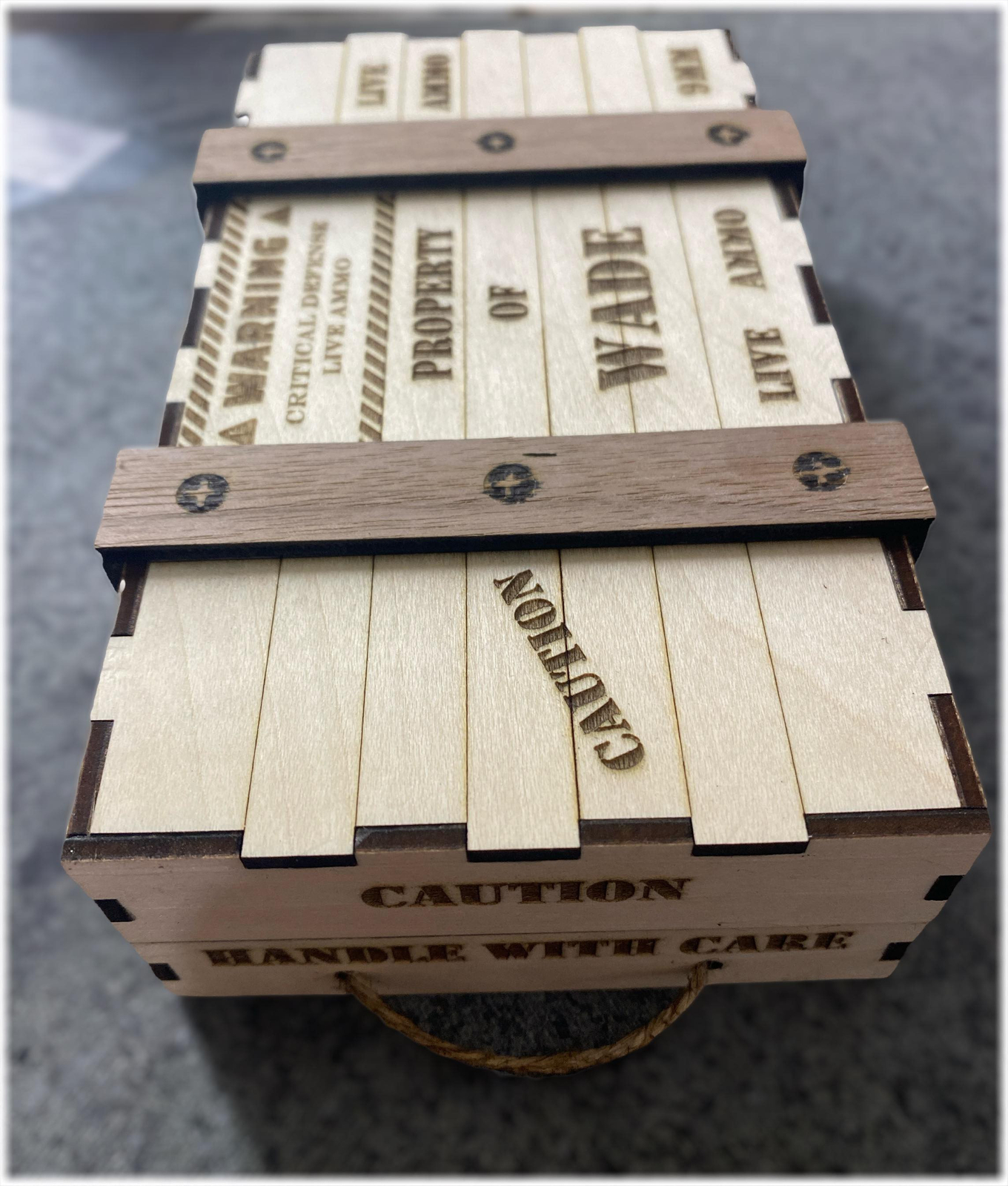 9mm 15 Round Personalized Ammo Crate