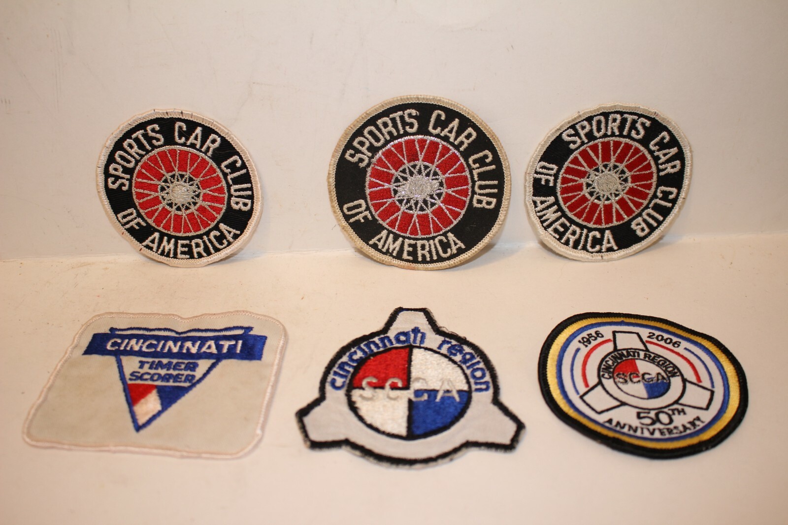 Sports Car Club of America, lot of 6 Original Patches