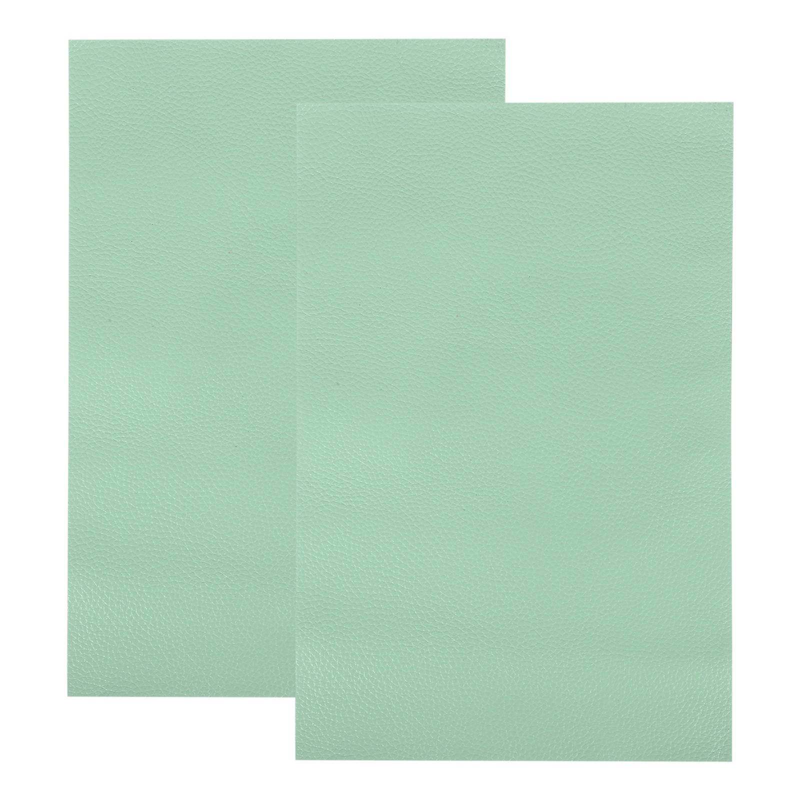 2PCS Full Grain Leather Sheet 11.8 x 7.9 Inch Natural Leather Pieces,Light Green