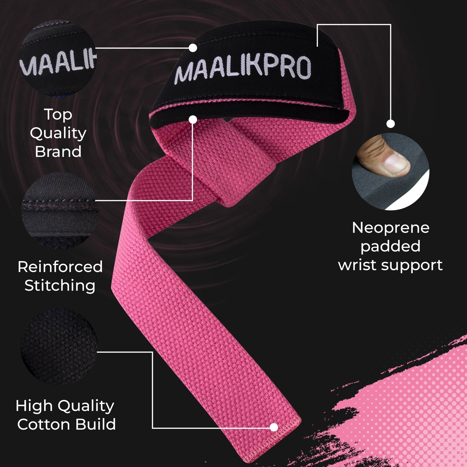Weight Lifting Straps | Wrist Lifting Strap Light Pink