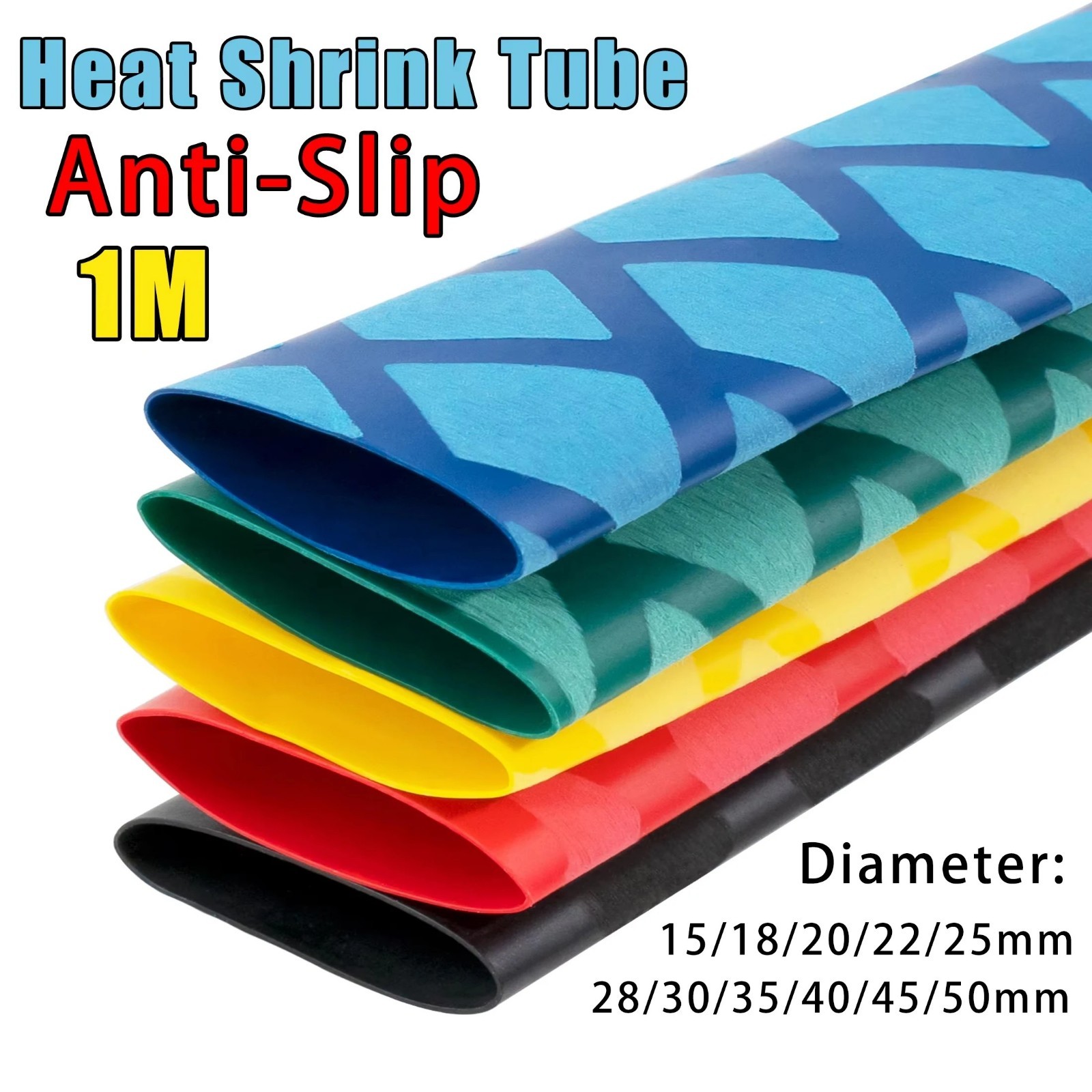 Anti-Slip Heat Shrink Tube for Fishing Rod Racquet Handle DIY 1M 5 Colors