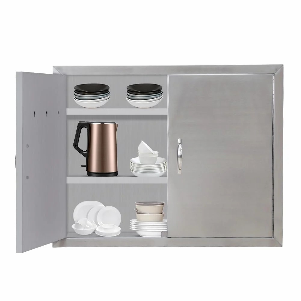 Garvee Outdoor Kitchen Double Access Door Brushed BBQ Grill Cabinet Door 30×21"