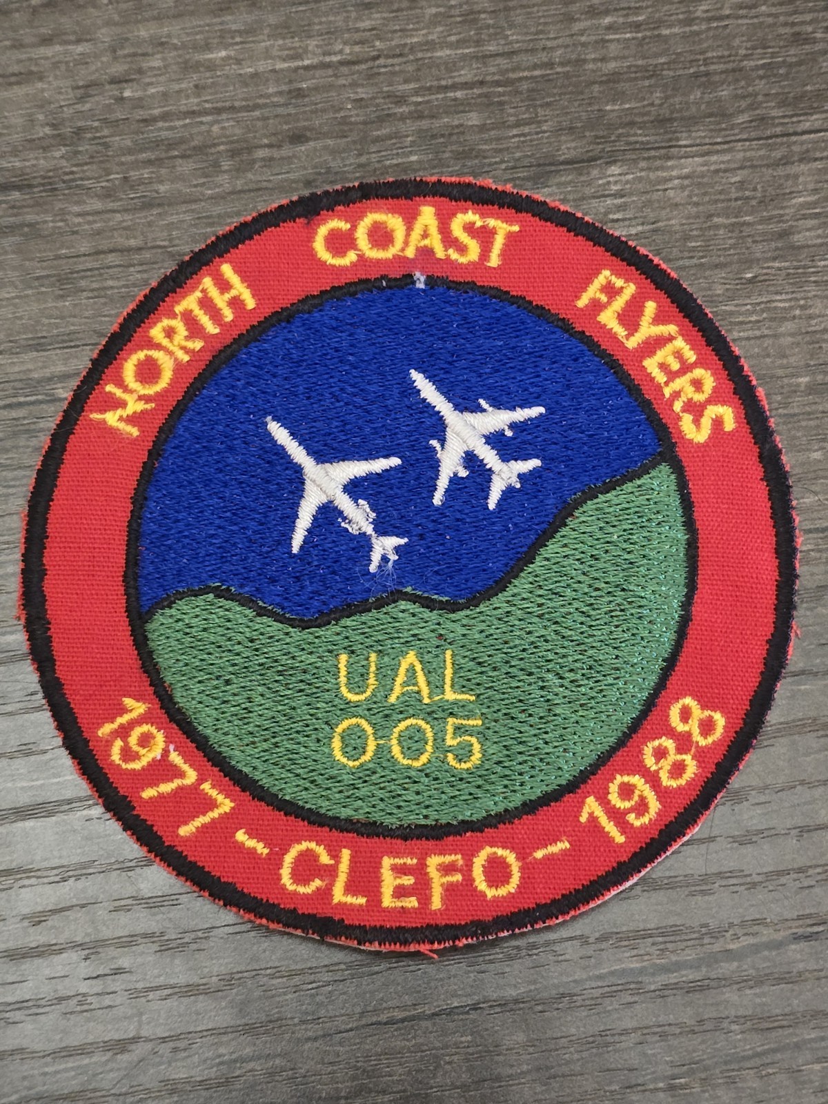 Vintage North Coast Flyers United Airlines Embroidered Patch 1977-Clef9-1988 UAL
