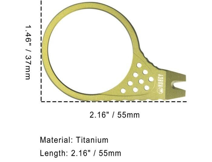 Kubey Pry Tool Gold Color Titanium Construction Finger Ring Durable Lightweight
