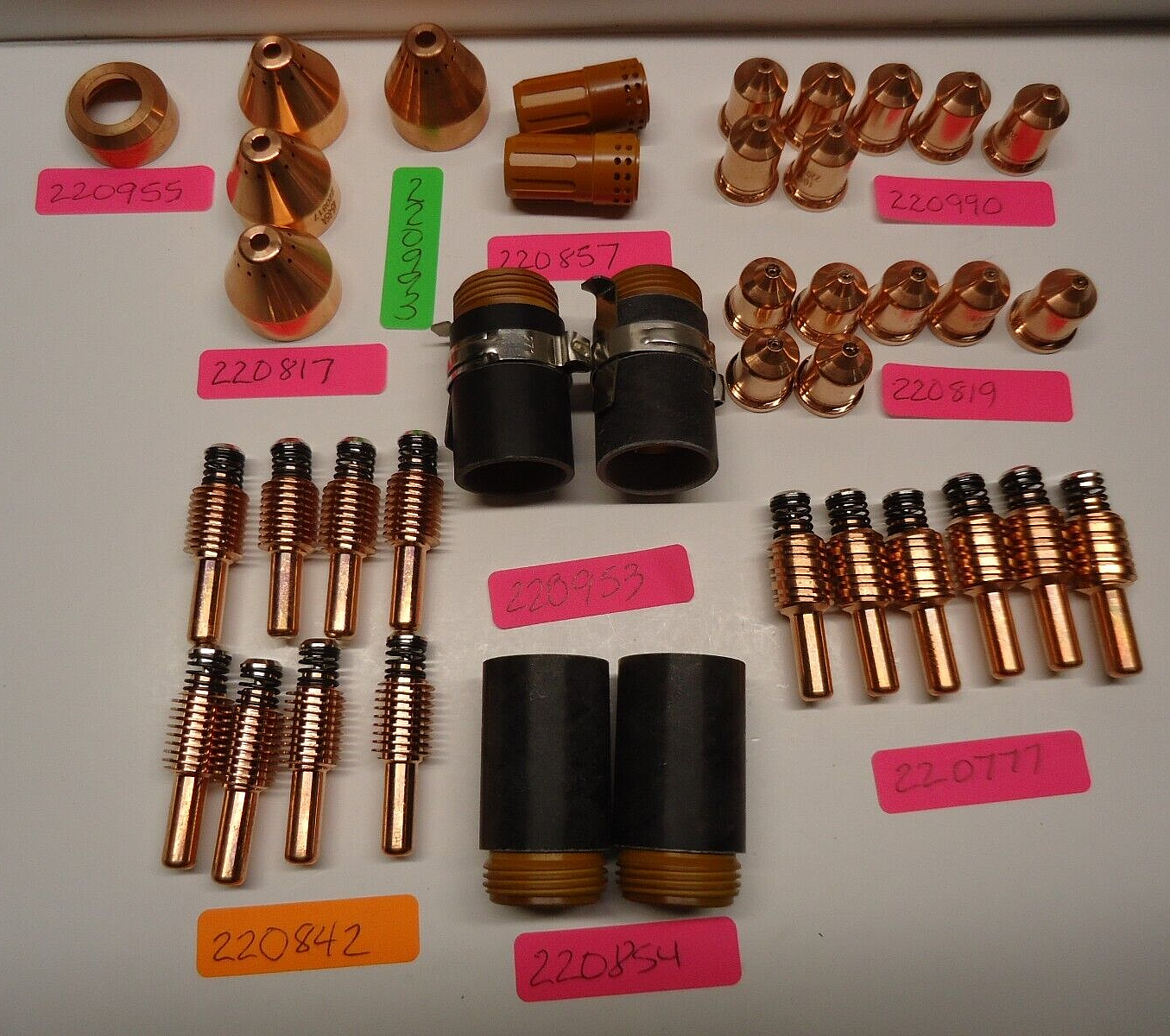 Small lot of plasma cutter consumables.