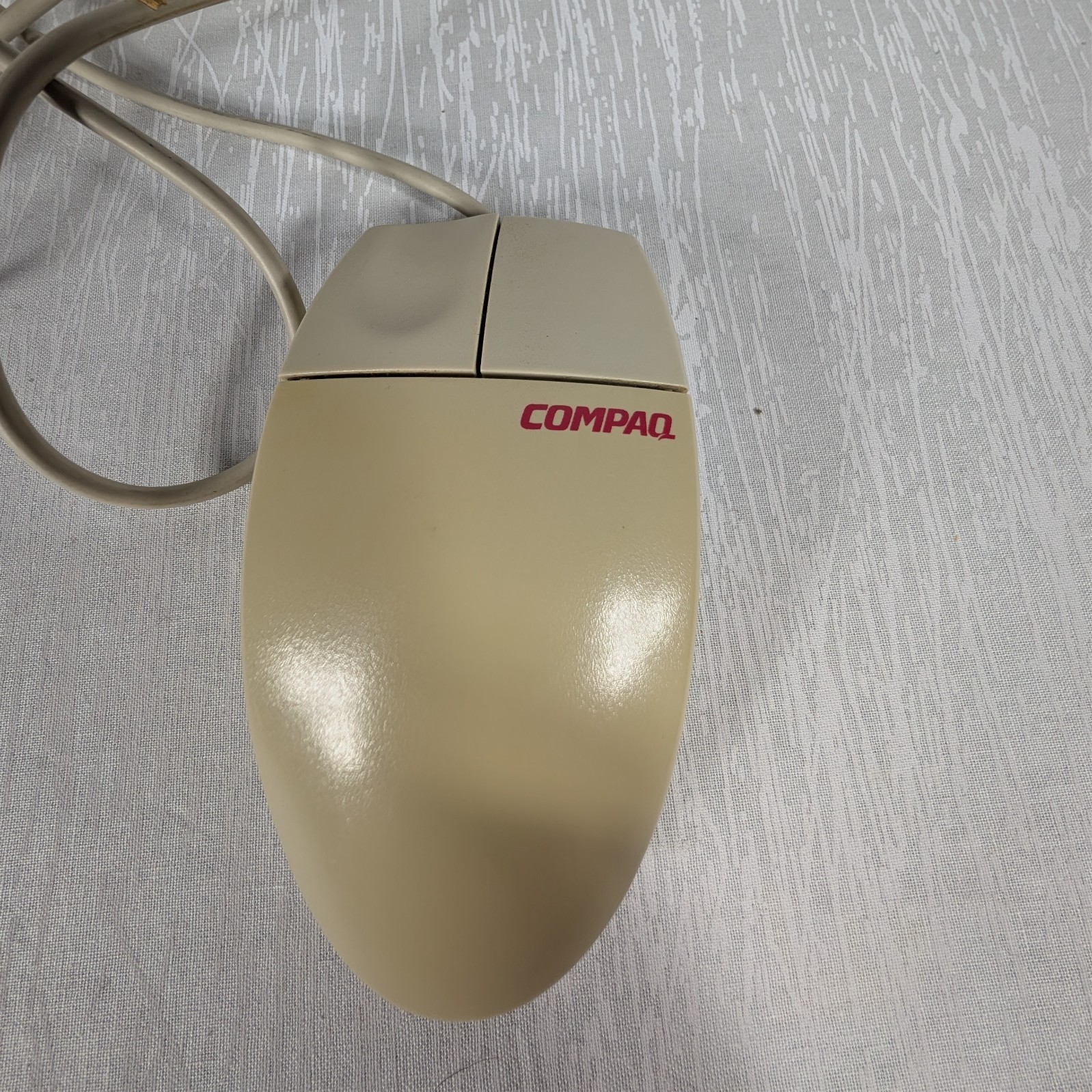 Vintage Compaq M-S34 2-button PS/2 Computer Ball Mouse