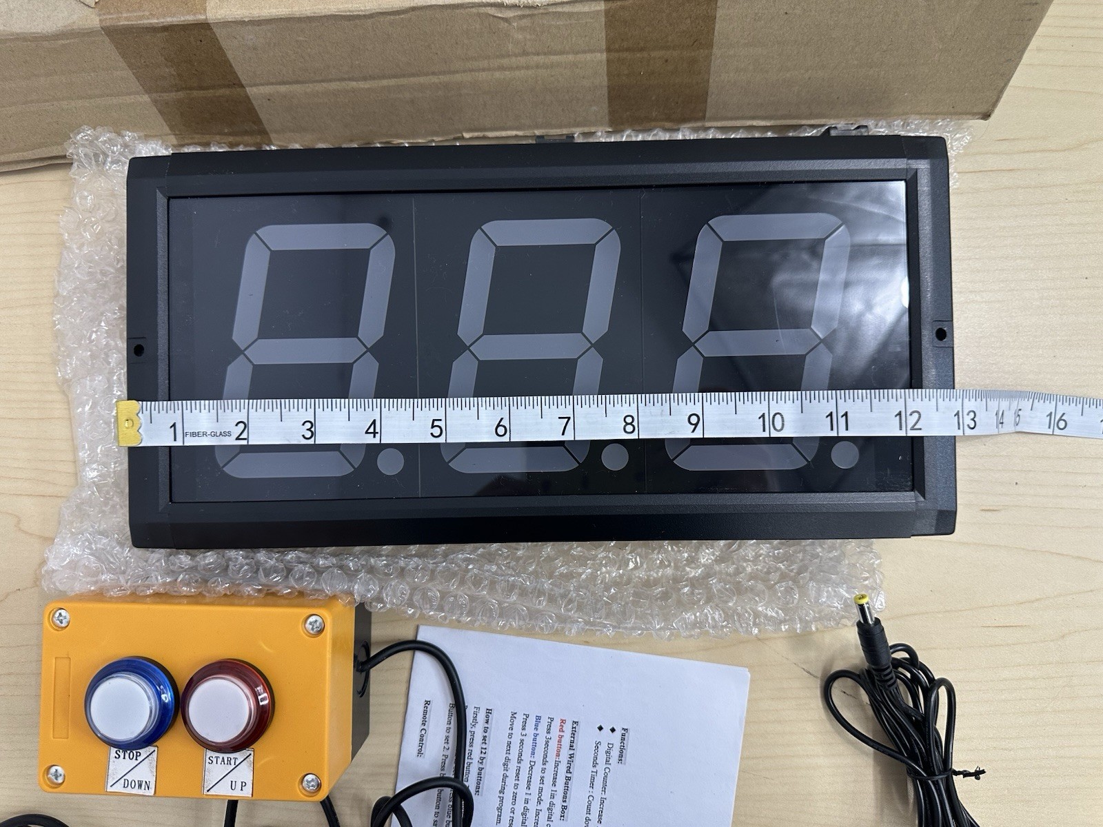 BTBSIGN Digital LED Counter Up/Down with Buttons & Remote 13”