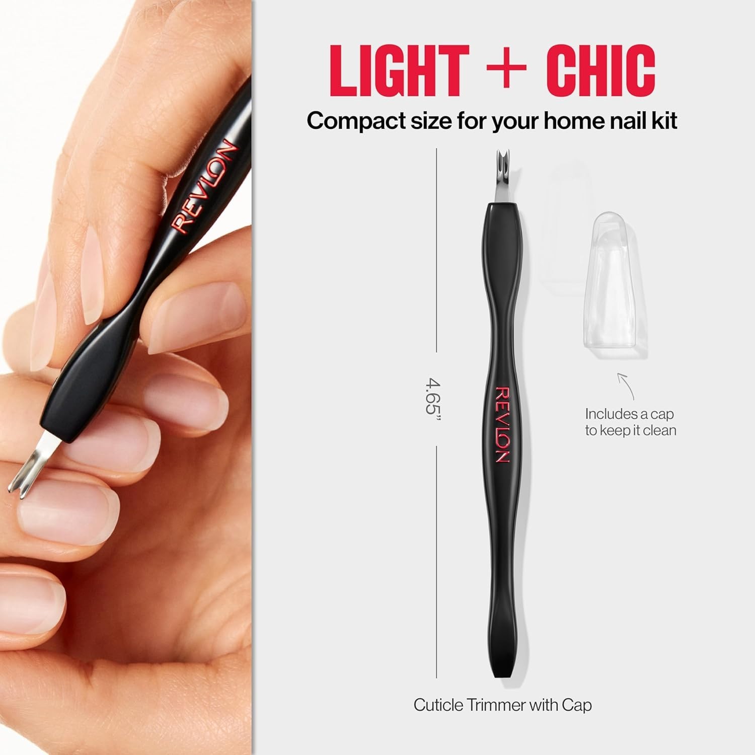 Revlon Cuticle Trimmer With Cap, High Precision V-Tip and Comfortable Grip