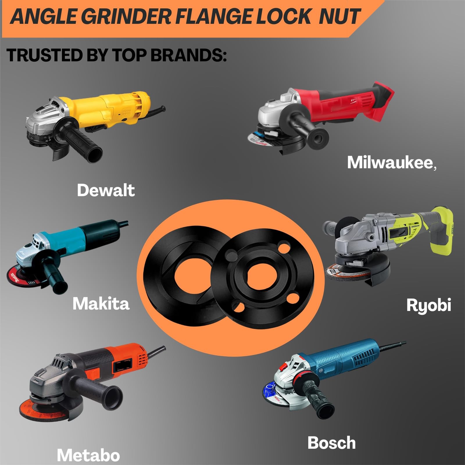 HOBEREROK Angle Grinder Wrench, Adjustable & Nut Kit (5PCS) –...