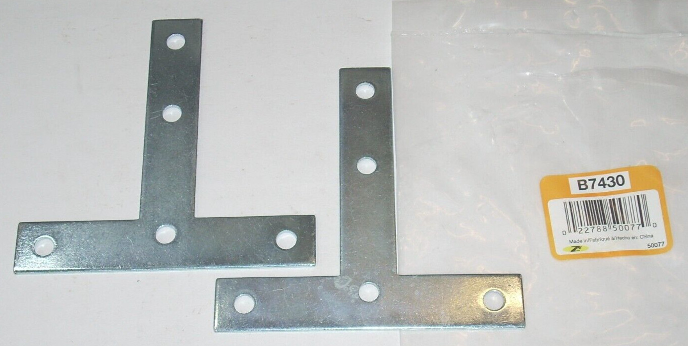 3 Brainerd B7430 T Brackets 3/4 x 4 x 4 in w 1/4 Holes 2pk 6 pcs Total