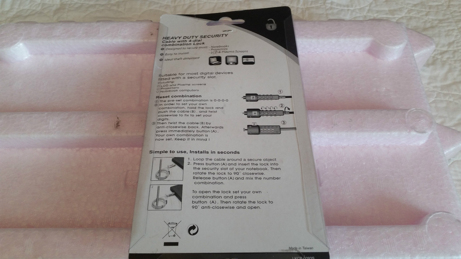 NEW NOTE GUARD UNIVERSAL SECURITY CABLE FOR NOTEBOOKS, PROJECTORS, LCD SCREENS