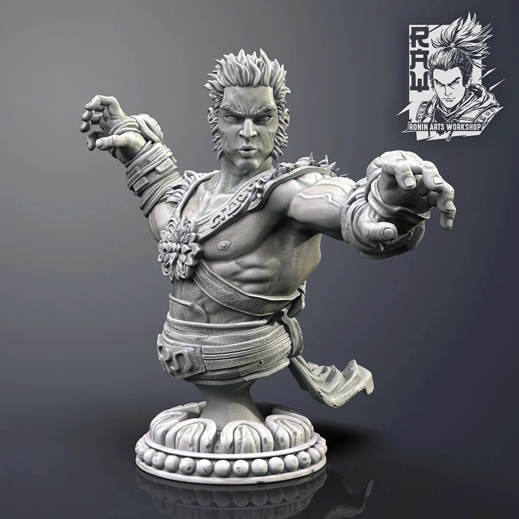 Tatooed Monk - Resin Display Bust