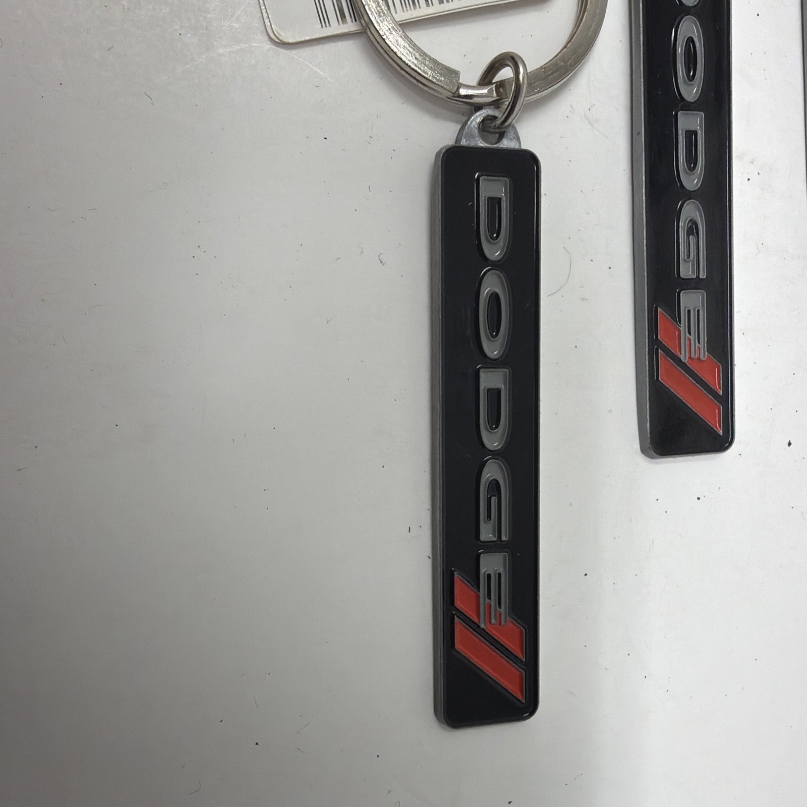 Dodge Key Chain Fob Ring Metal with Black Silver Red Colors Set of 3