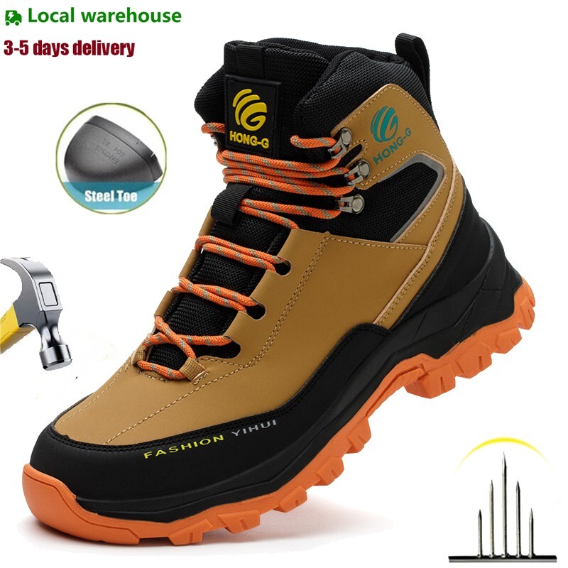 Men waterproof Work Safety Shoes steel toe shoes work sneakers Indestructible